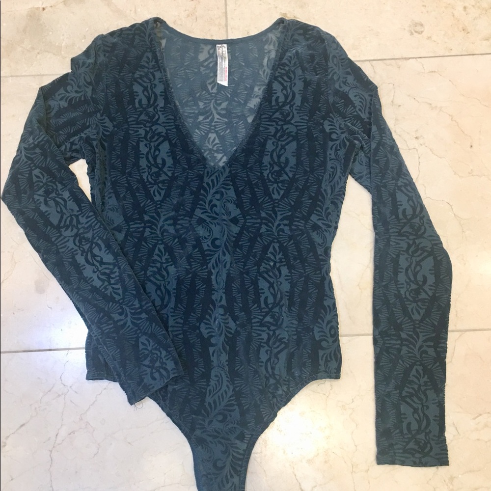 Free People Cut Velvet Body Suit